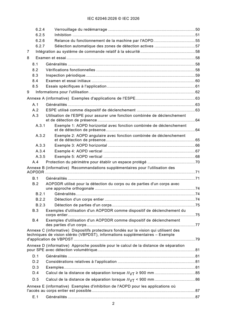 IEC 62046:2026 IEC 62046:2026 - Sécurité des machines - Application des équipements de protection à la détection de la présence de personnes - Page 4 preview