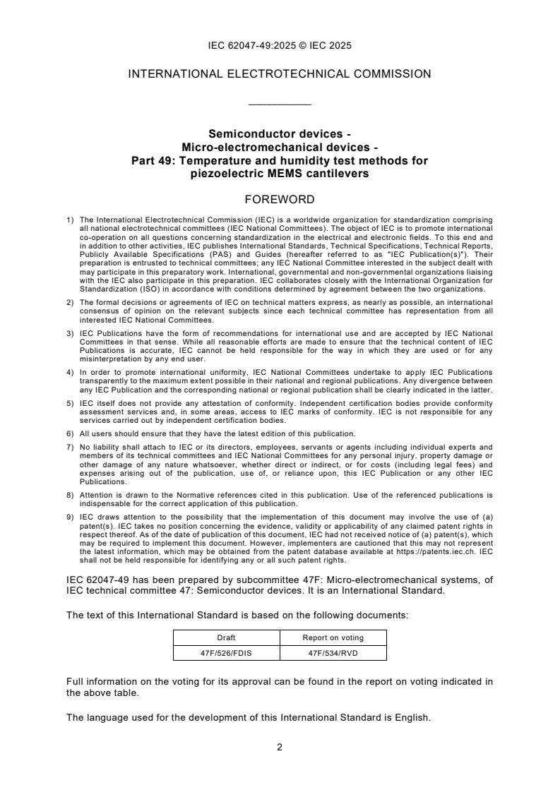 IEC 62047-49:2025 IEC 62047-49:2025 - Semiconductor devices - Micro-electromechanical devices - Part 49: Temperature and humidity test methods for piezoelectric MEMS cantilevers
Released:25. 11. 2025
Isbn:9782832708583 - Page 4 preview