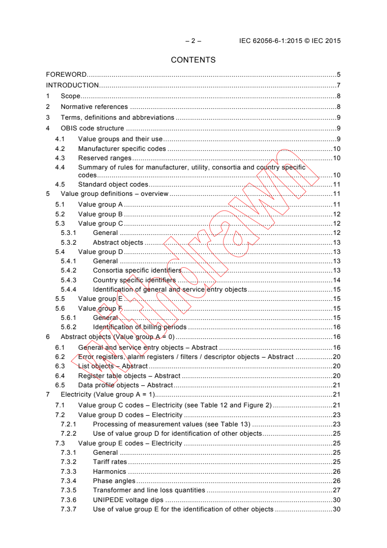 IEC 62056-6-1:2015 IEC 62056-6-1:2015 - Electricity metering data exchange - The DLMS/COSEM suite - Part 6-1: Object Identification System (OBIS)
Released:11/19/2015 - Page 4 preview