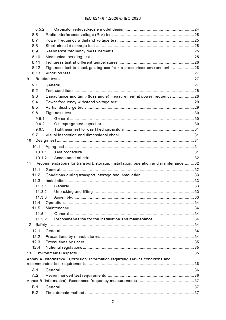 IEC 62146-1:2026 IEC 62146-1:2026 - Capacitors for high-voltage alternating current circuit-breakers - Part 1: General and grading capacitors - Page 4 preview