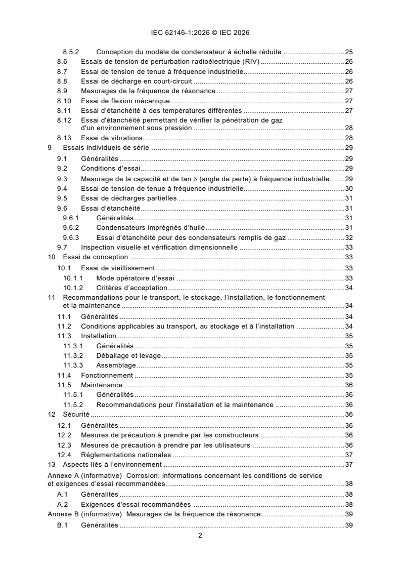 IEC 62146-1:2026 IEC 62146-1:2026 - Condensateurs pour disjoncteurs à courant alternatif haute tension - Partie 1: Généralités et condensateurs de répartition - Page 4 preview