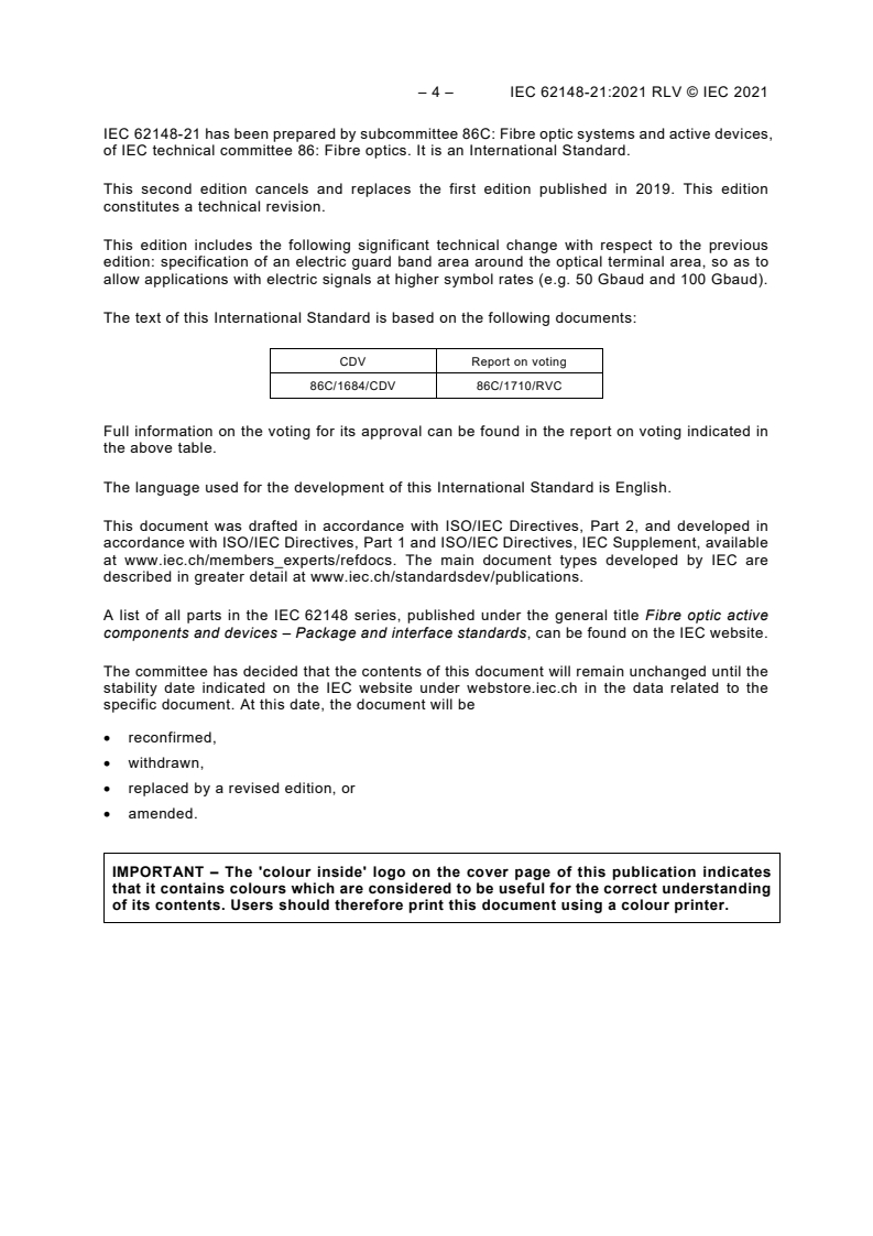 IEC 62148-21:2021 IEC 62148-21:2021 RLV - Fibre optic active components and devices - Package and interface standards - Part 21: Design guidelines of electrical interface of PIC packages using silicon fine-pitch ball grid array (S-FBGA) and silicon fine-pitch land grid array (S-FLGA)
Released:4/22/2021 - Page 4 preview