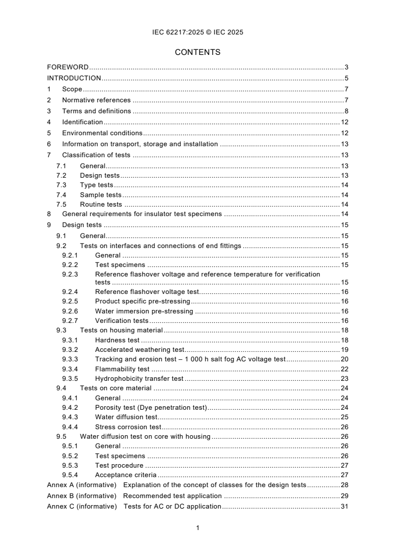 IEC 62217:2025 IEC 62217:2025 - Polymeric HV insulators for indoor and outdoor use - General definitions, test methods and acceptance criteria/6/2025 - Page 3 preview
