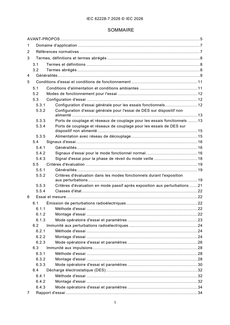 IEC 62228-7:2026 iec62228-7{ed2.0}fr - Circuits intégrés - Évaluation de la CEM des émetteurs-récepteurs - Partie 7: Émetteurs-récepteurs CXPI - Page 3 preview
