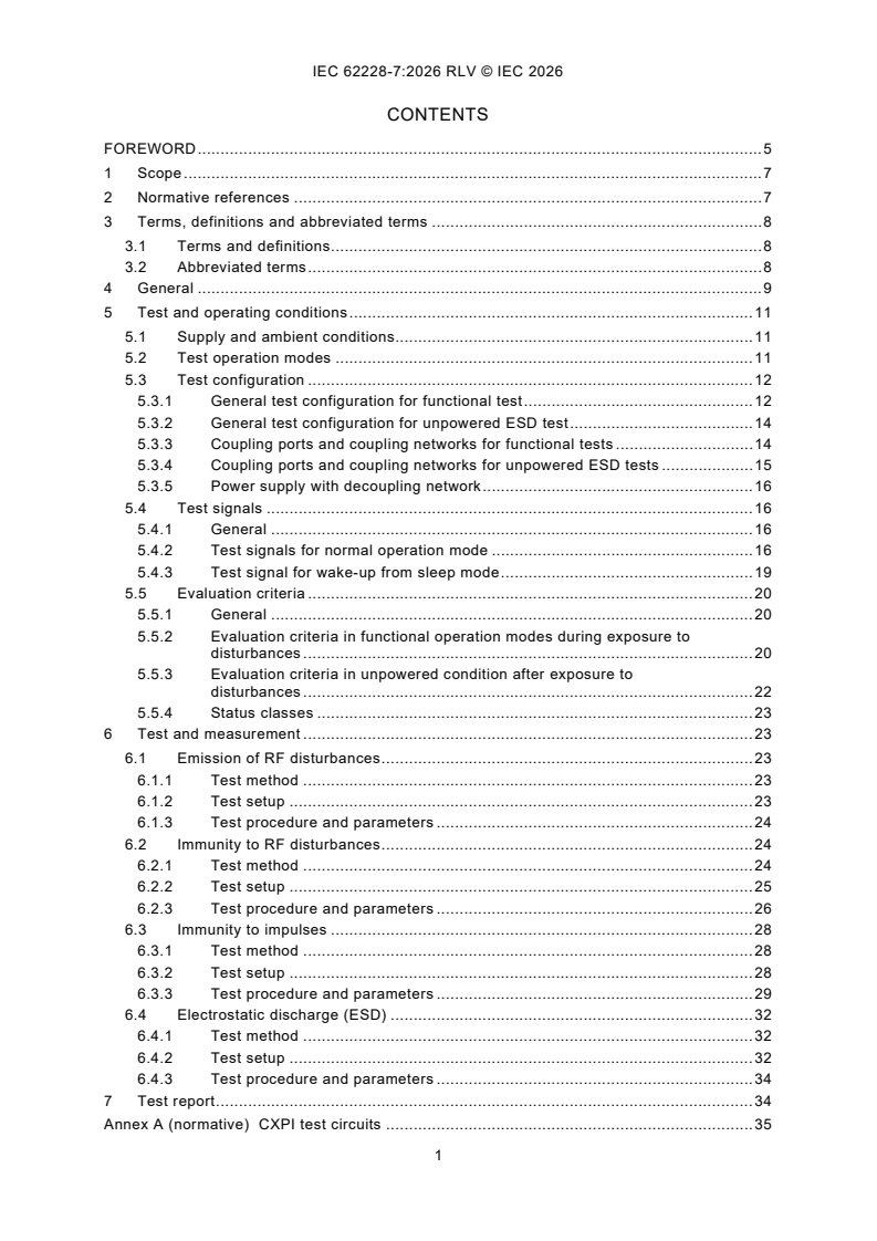 IEC 62228-7:2026 REDLINE IEC 62228-7:2026 RLV - Integrated circuits - EMC evaluation of transceivers - Part 7: CXPI transceivers - Page 3 preview