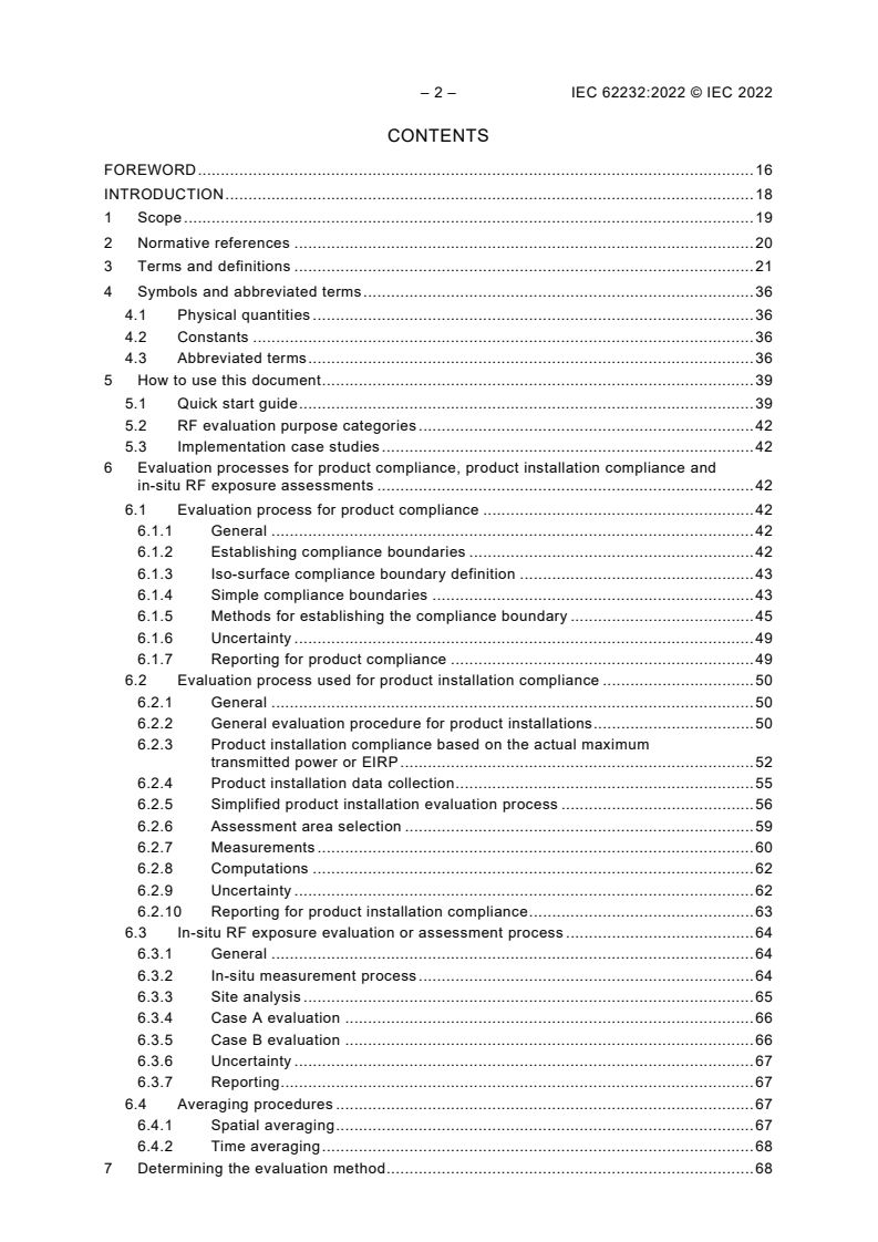 IEC 62232:2022 IEC 62232:2022 - Determination of RF field strength, power density and SAR in the vicinity of base stations for the purpose of evaluating human exposure
Released:10/14/2022 - Page 4 preview