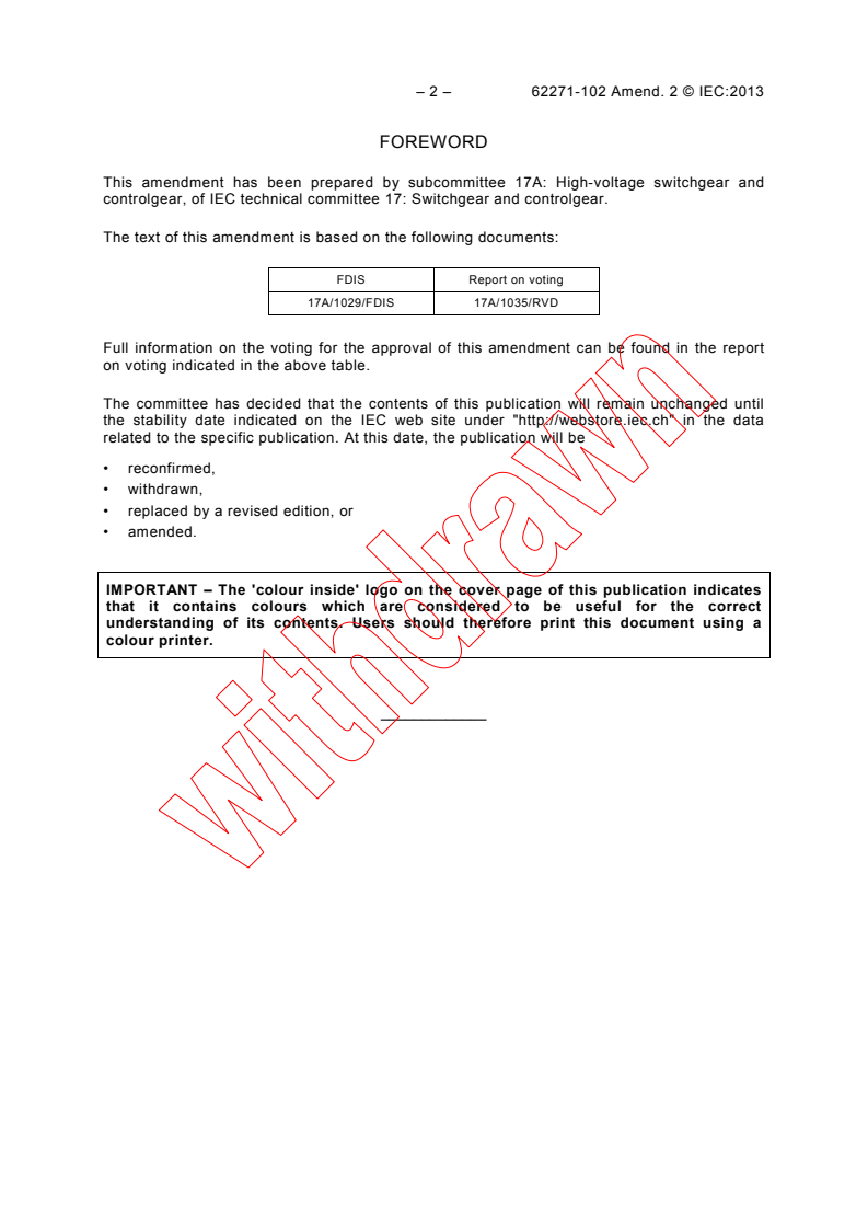 IEC 62271-102:2001/AMD2:2013 IEC 62271-102:2001/AMD2:2013 - Amendment 2 - High-voltage switchgear and controlgear - Part 102: Alternating current disconnectors and earthing switches
Released:2/14/2013 - Page 4 preview