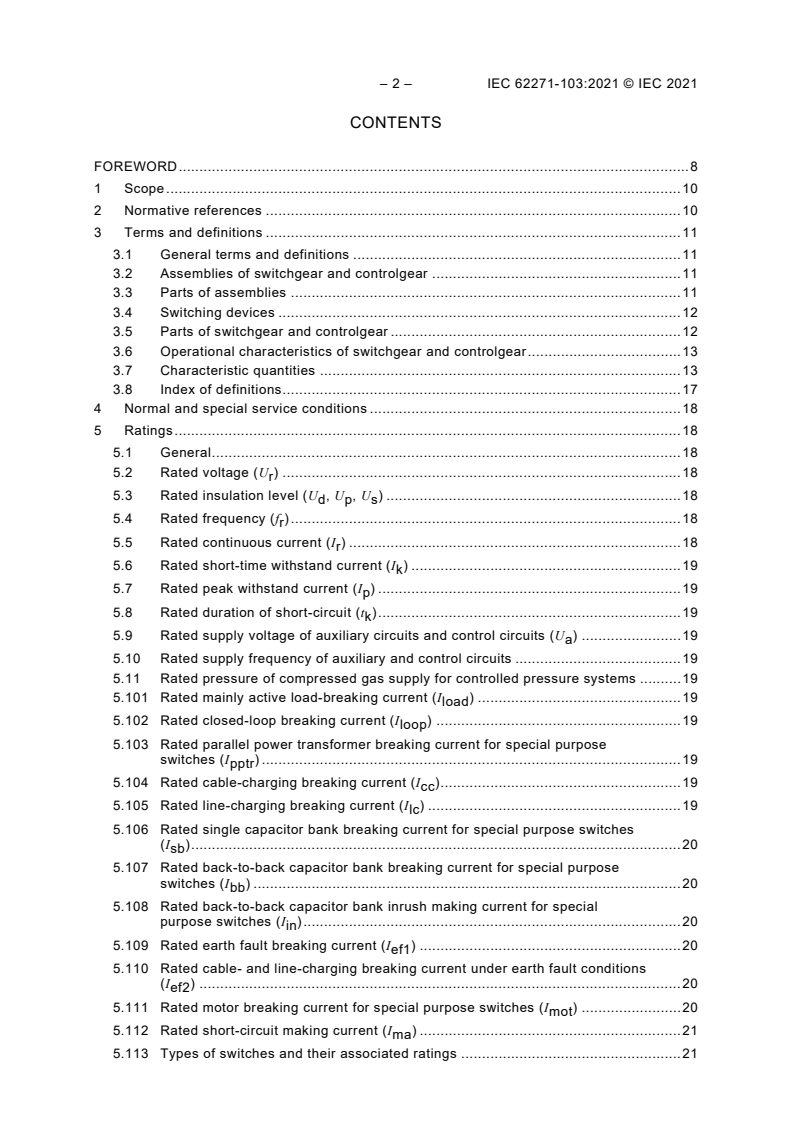 IEC 62271-103:2021 IEC 62271-103:2021 - High-voltage switchgear and controlgear - Part 103: Alternating current switches for rated voltages above 1 kV up to and including 52 kV - Page 4 preview
