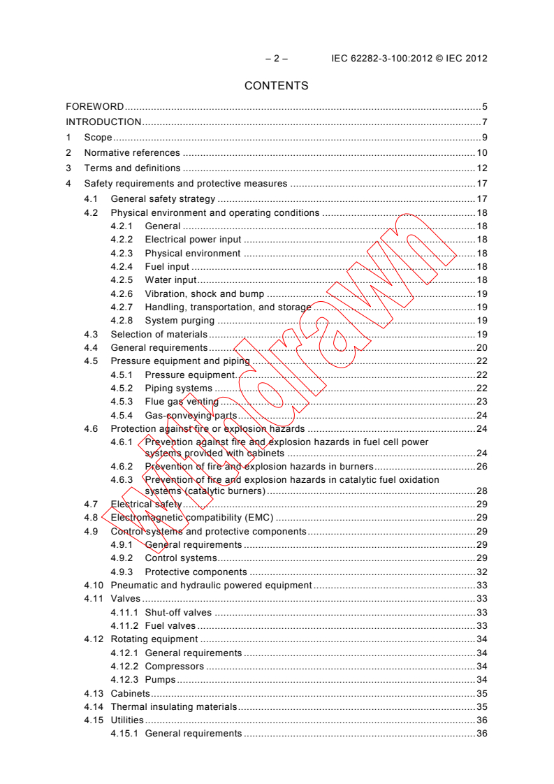 IEC 62282-3-100:2012 IEC 62282-3-100:2012 - Fuel cell technologies - Part 3-100: Stationary fuel cell power systems - Safety
Released:2/16/2012 - Page 4 preview