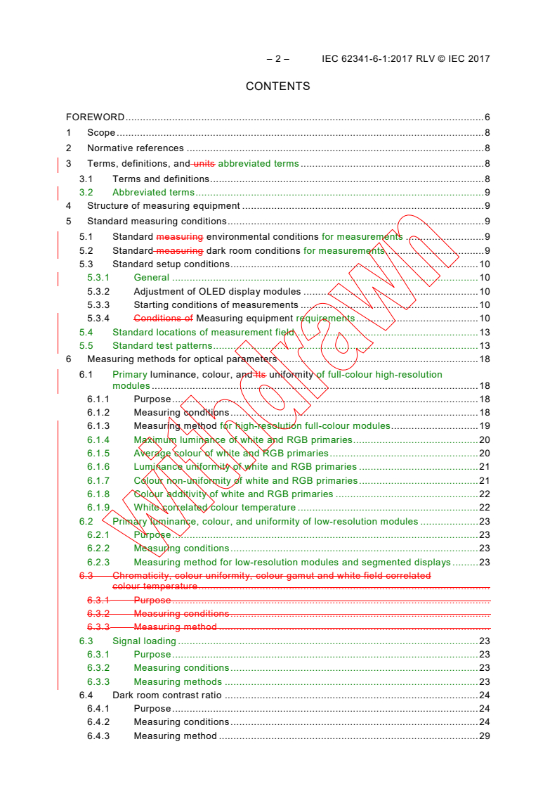 IEC 62341-6-1:2017 IEC 62341-6-1:2017 RLV - Organic light emitting diode (OLED) displays - Part 6-1: Measuring methods of optical and electro-optical parameters
Released:1/24/2017 - Page 4 preview