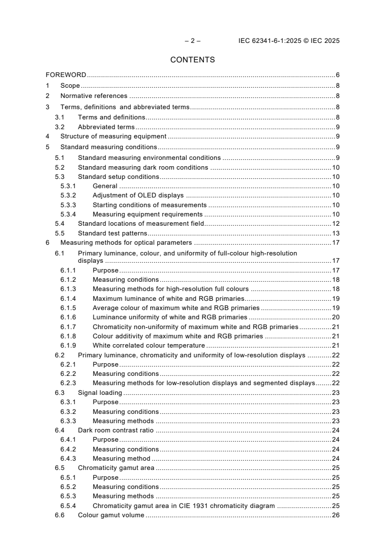 IEC 62341-6-1:2025 IEC 62341-6-1:2025 - Organic light emitting diode (OLED) displays - Part 6-1: Measuring methods of optical and electro-optical parameters
Released:7. 05. 2025
Isbn:9782832703953 - Page 3 preview