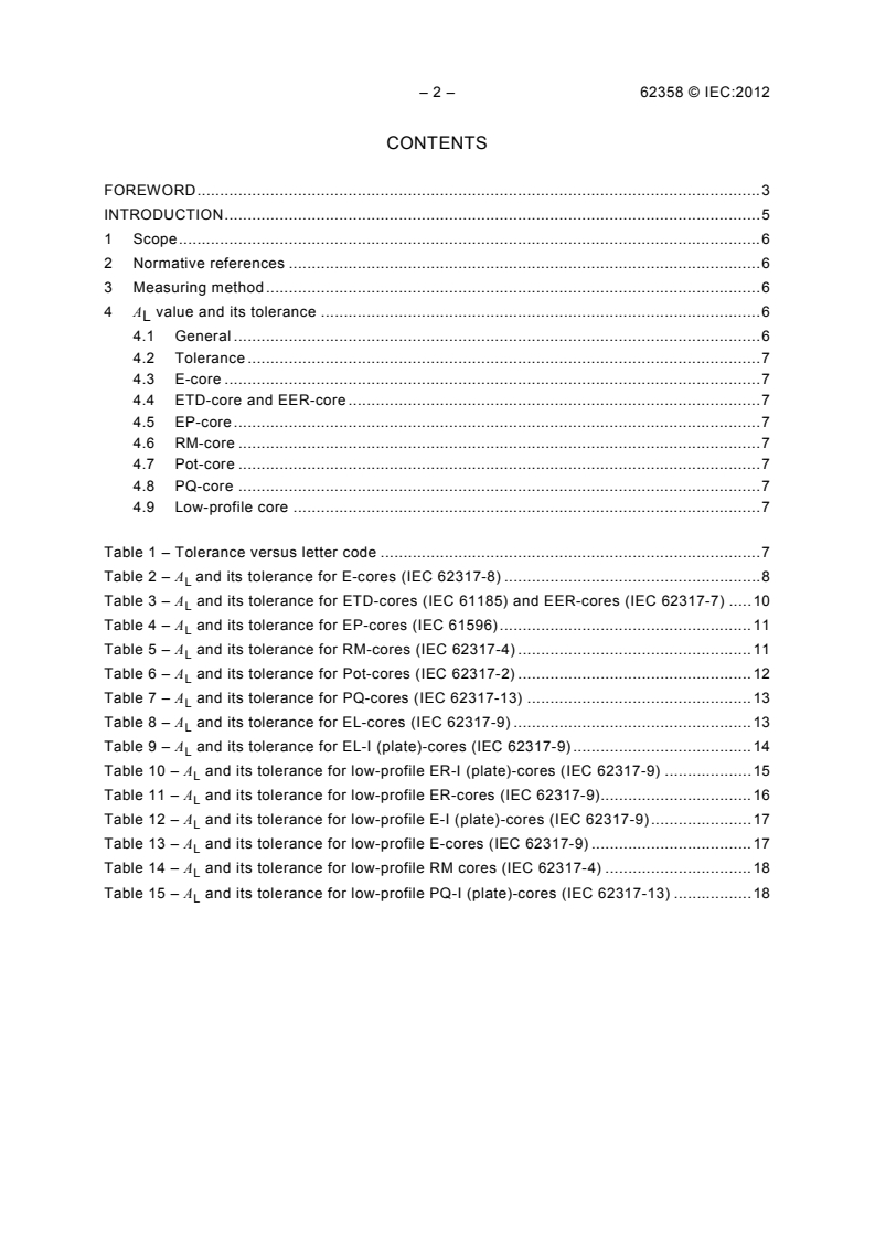IEC 62358:2012 IEC 62358:2012 - Ferrite cores - Standard inductance factor for gapped cores and its tolerance
Released:10/12/2012 - Page 4 preview