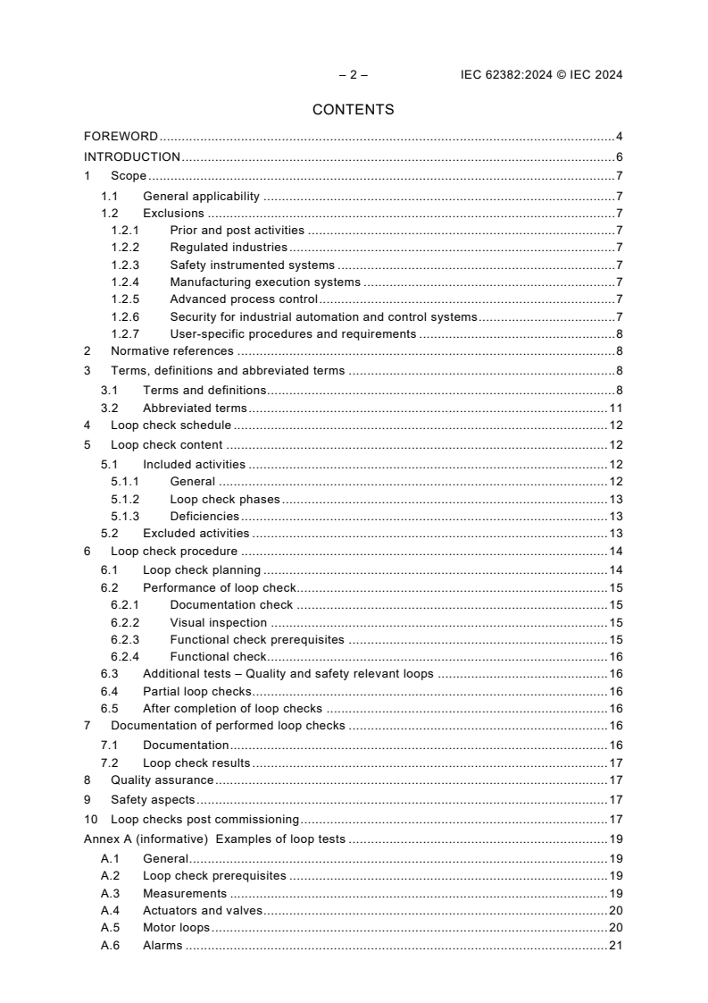IEC 62382:2024 IEC 62382:2024 - Control systems in the process industry - Electrical and instrumentation loop check
Released:8/14/2024 - Page 4 preview