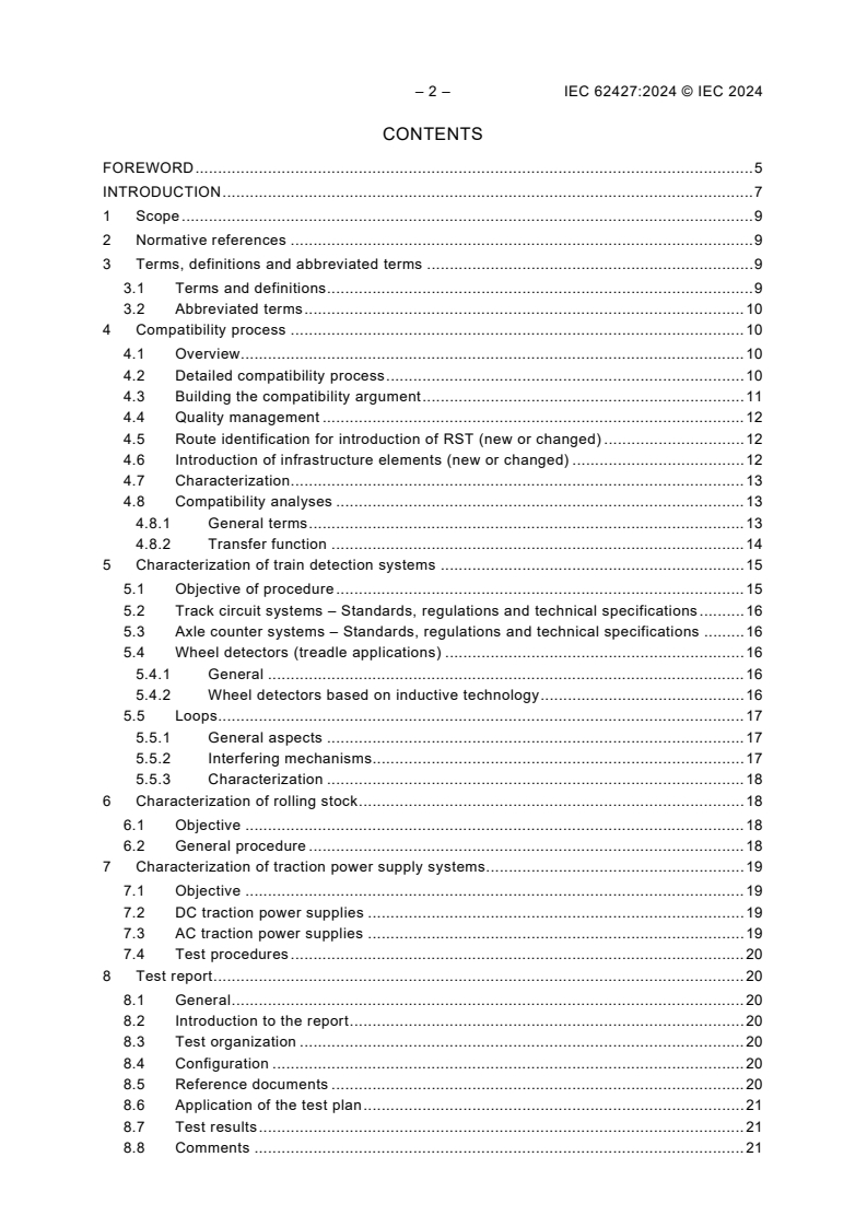 IEC 62427:2024 IEC 62427:2024 - Railway applications - Compatibility between rolling stock and train detection systems
Released:12/4/2024 - Page 4 preview