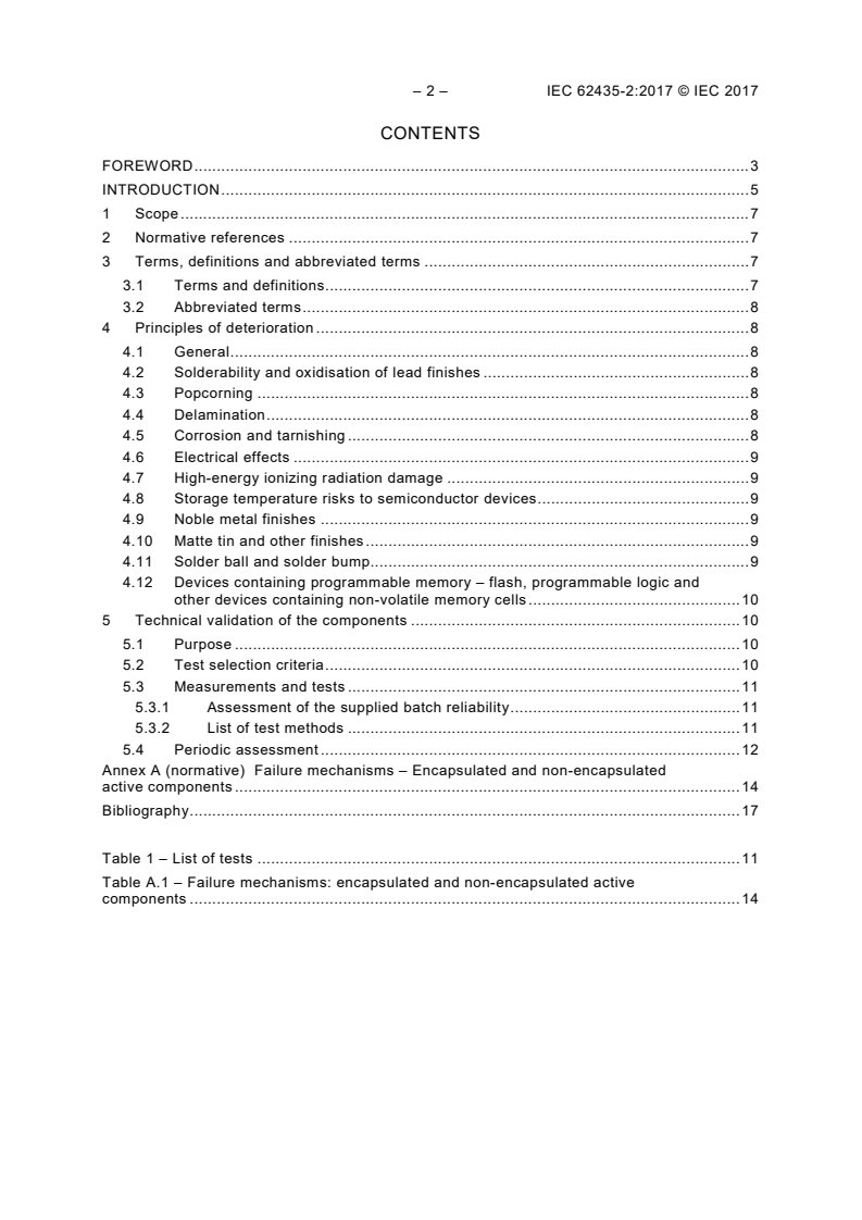 IEC 62435-2:2017 IEC 62435-2:2017 - Electronic components - Long-term storage of electronic semiconductor devices - Part 2: Deterioration mechanisms
Released:1/24/2017 - Page 4 preview