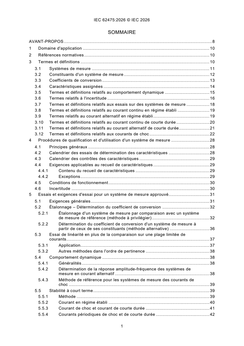 IEC 62475:2026 iec62475{ed2.0}fr - Techniques des essais à haute intensité - Définitions et exigences relatives aux courants d'essai et systèmes de mesure - Page 3 preview