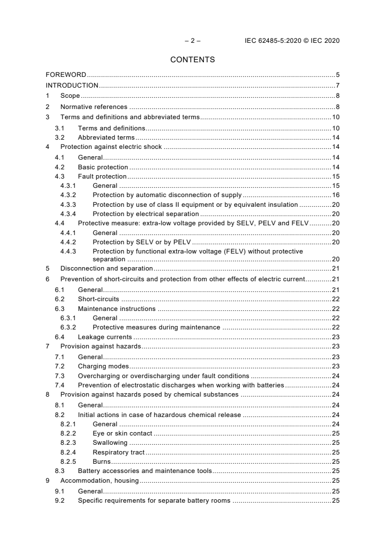 IEC 62485-5:2020 IEC 62485-5:2020 - Safety requirements for secondary batteries and battery installations - Part 5: Safe operation of stationary lithium ion batteries
Released:11/25/2020 - Page 4 preview
