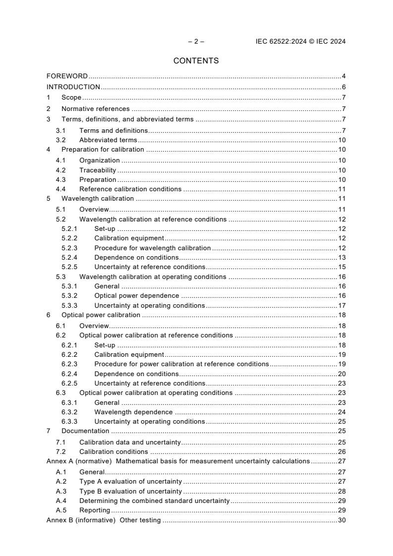 IEC 62522:2024 IEC 62522:2024 - Calibration of tuneable laser sources
Released:6/20/2024 - Page 4 preview