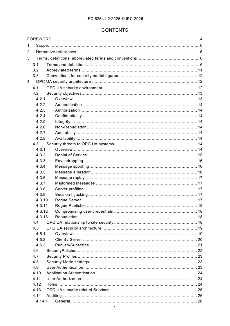IEC 62541-2:2026 IEC 62541-2:2026 - OPC unified architecture - Part 2: Security Model/12/2026 - Page 3 preview