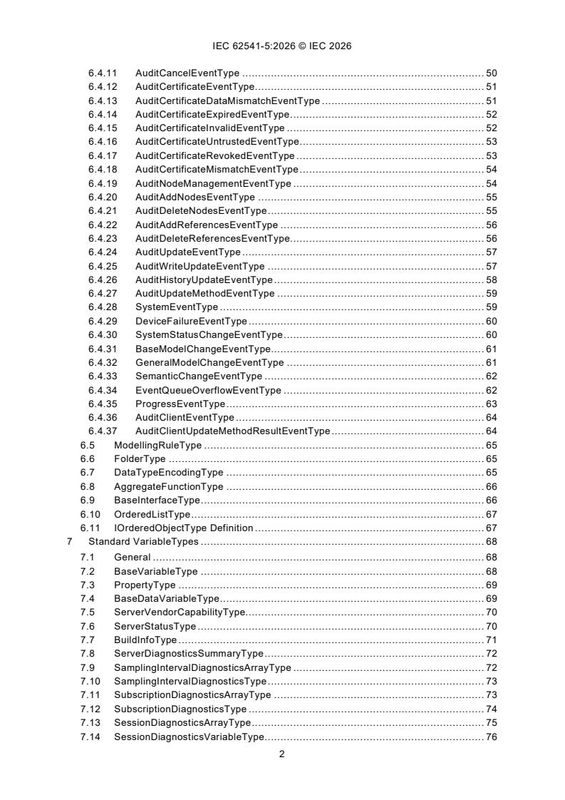 IEC 62541-5:2026 IEC 62541-5:2026 - OPC Unified architecture - Part 5: Information Model
Released:6. 01. 2026
Isbn:9782832708781 - Page 4 preview
