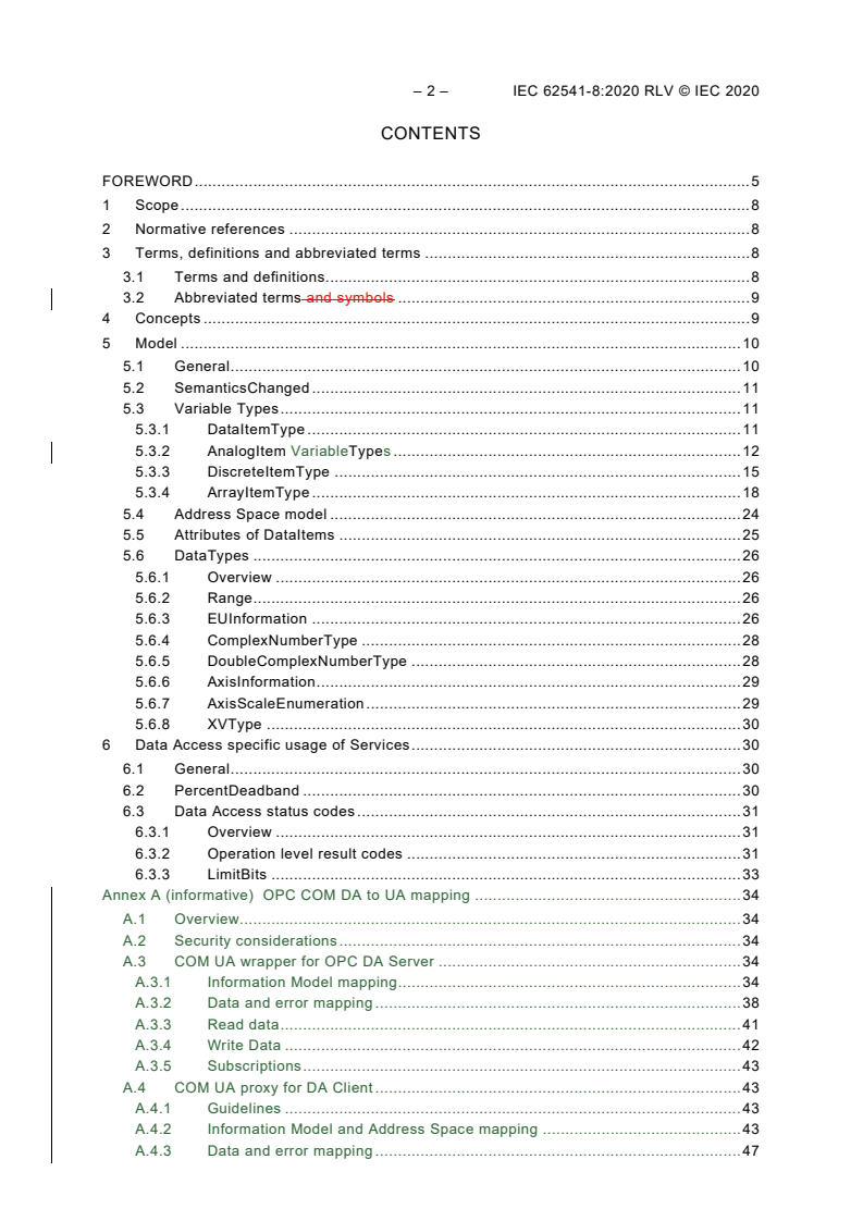 IEC 62541-8:2020 IEC 62541-8:2020 RLV - OPC Unified Architecture - Part 8: Data Access
Released:6/22/2020 - Page 4 preview