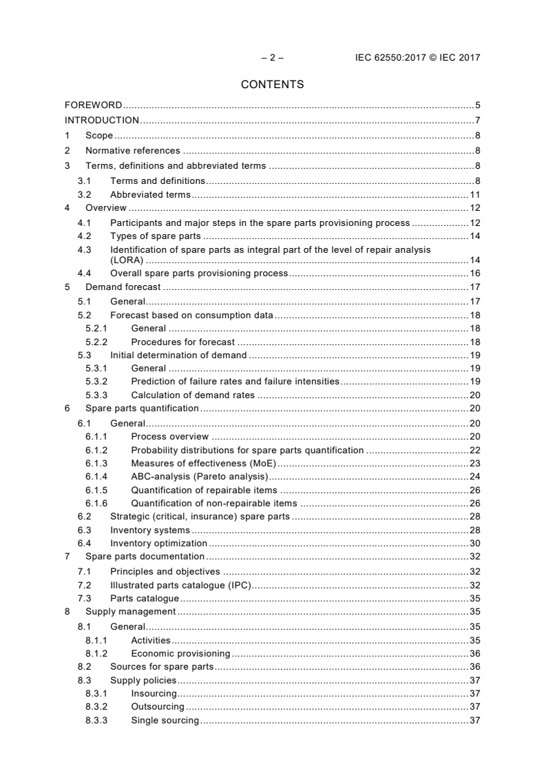 IEC 62550:2017 IEC 62550:2017 - Spare parts provisioning
Released:1/20/2017 - Page 4 preview