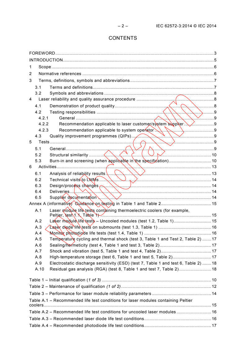 IEC 62572-3:2014 IEC 62572-3:2014 - Fibre optic active components and devices - Reliability standards - Part 3: Laser modules used for telecommunication
Released:6/19/2014 - Page 4 preview