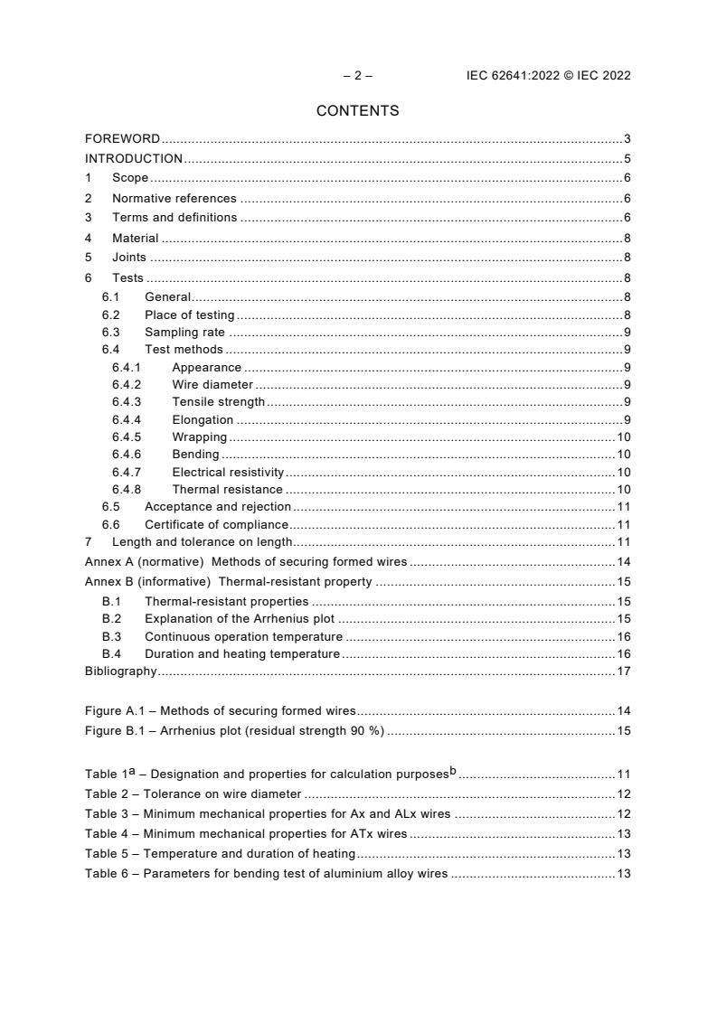 IEC 62641:2022 IEC 62641:2022 - Conductors for overhead lines - Aluminium and aluminium alloy wires for concentric lay stranded conductors
Released:3/4/2022 - Page 4 preview