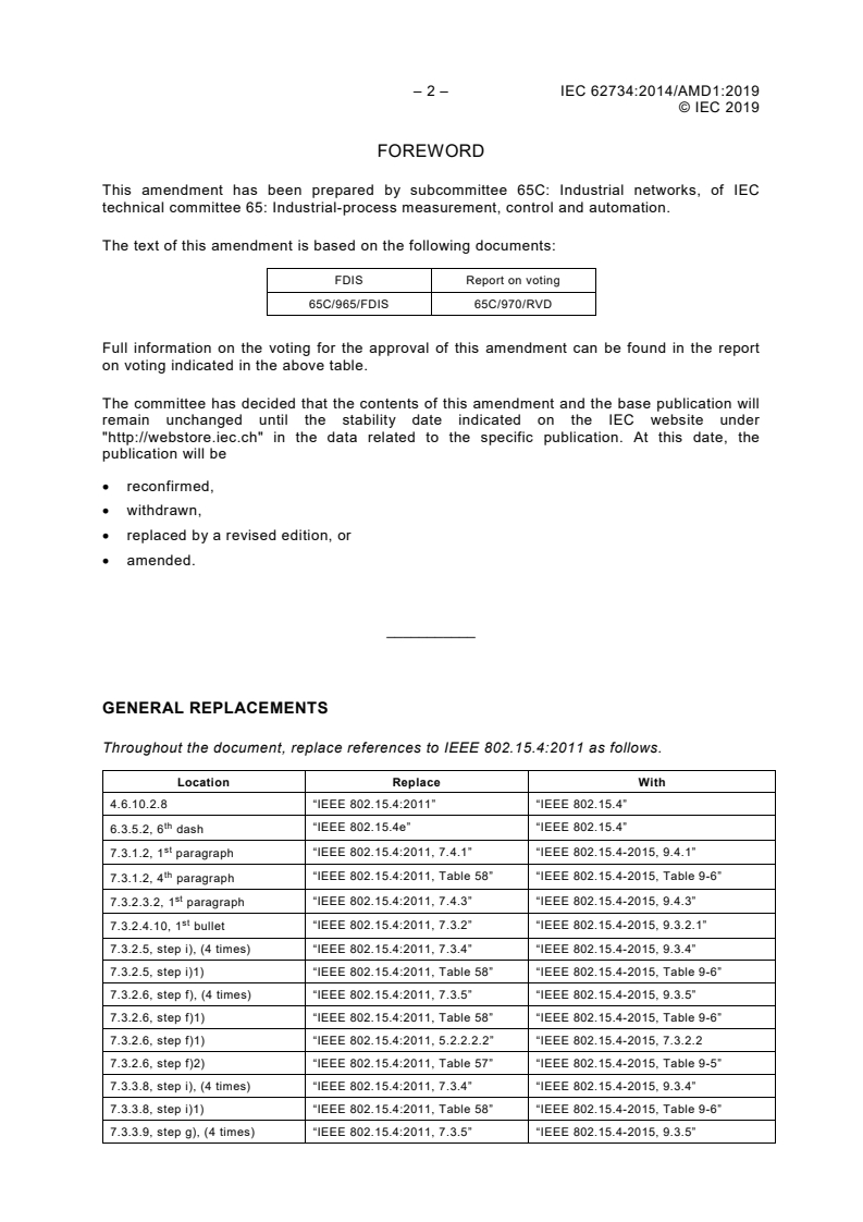 IEC 62734:2014/AMD1:2019 IEC 62734:2014/AMD1:2019 - Amendment 1 - Industrial networks - Wireless communication network and communication profiles - ISA 100.11a
Released:7/31/2019 - Page 4 preview
