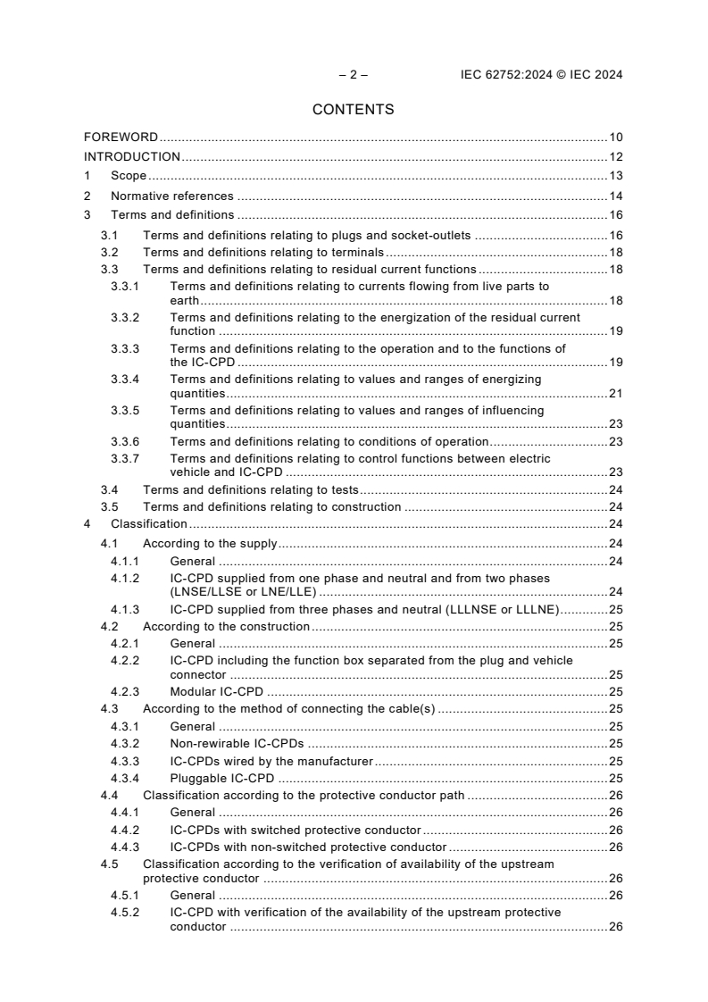 IEC 62752:2024 IEC 62752:2024 - In-cable control and protection device (IC-CPD) for mode 2 charging of electric road vehicles
Released:3/27/2024 - Page 4 preview