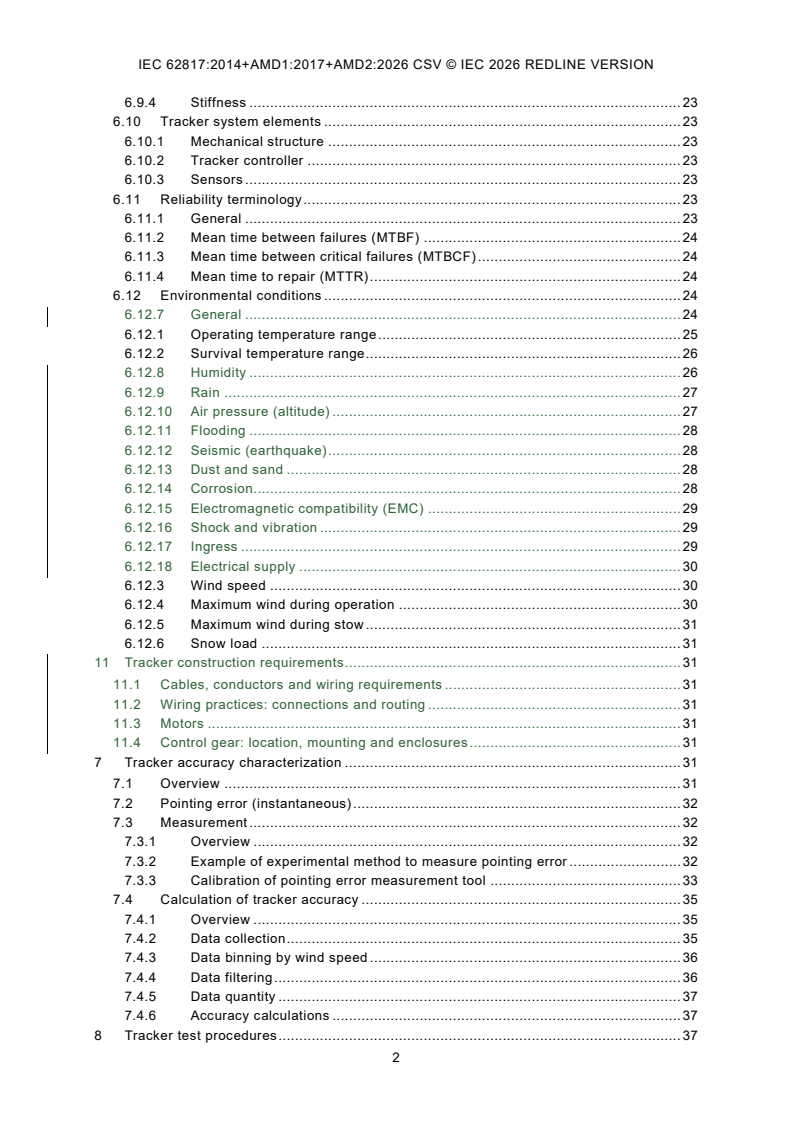 IEC 62817:2014 IEC 62817:2014+AMD1:2017+AMD2:2026 CSV - Photovoltaic systems - Design qualification of solar trackers - Page 4 preview