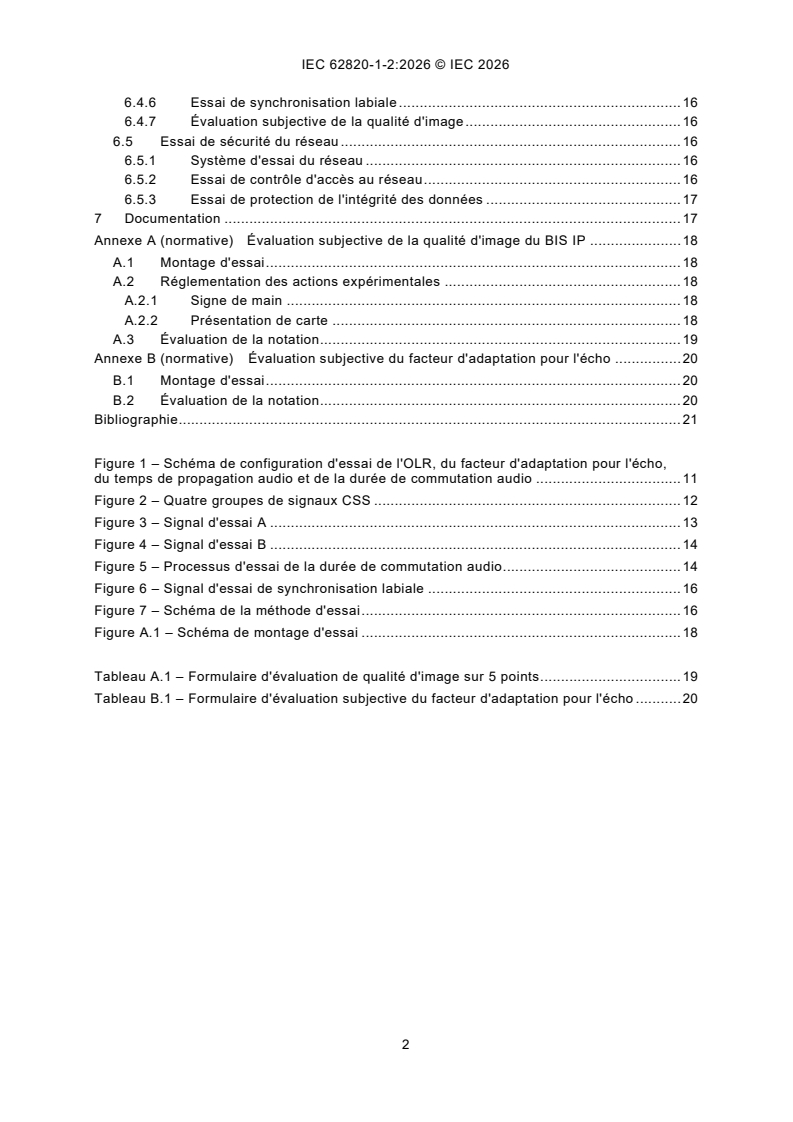 IEC 62820-1-2:2026 iec62820-1-2{ed2.0}fr - <p>Systèmes d'interphone de bâtiment - Partie 1-2: Exigences du système - Systèmes d'interphone de bâtiment utilisant le protocole internet (IP)</p> - Page 4 preview