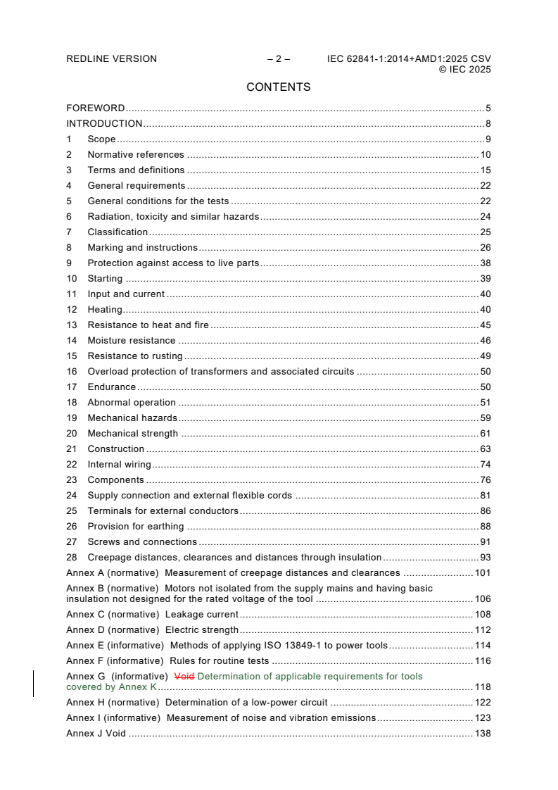 IEC 62841-1:2014 IEC 62841-1:2014+AMD1:2025 CSV - Electric motor-operated hand-held tools, transportable tools and lawn and garden machinery - Safety - Part 1: General requirements - Page 4 preview