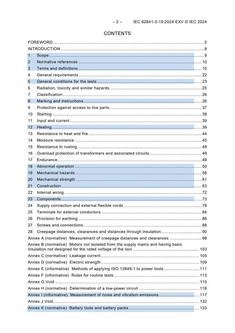 IEC 62841-2-19:2024 IEC 62841-2-19:2024 EXV - Electric motor-operated hand-held tools, transportable tools and lawn and garden machinery - Safety - Part 2-19: Particular requirements for hand-held jointers
Released:6/27/2024 - Page 4 preview