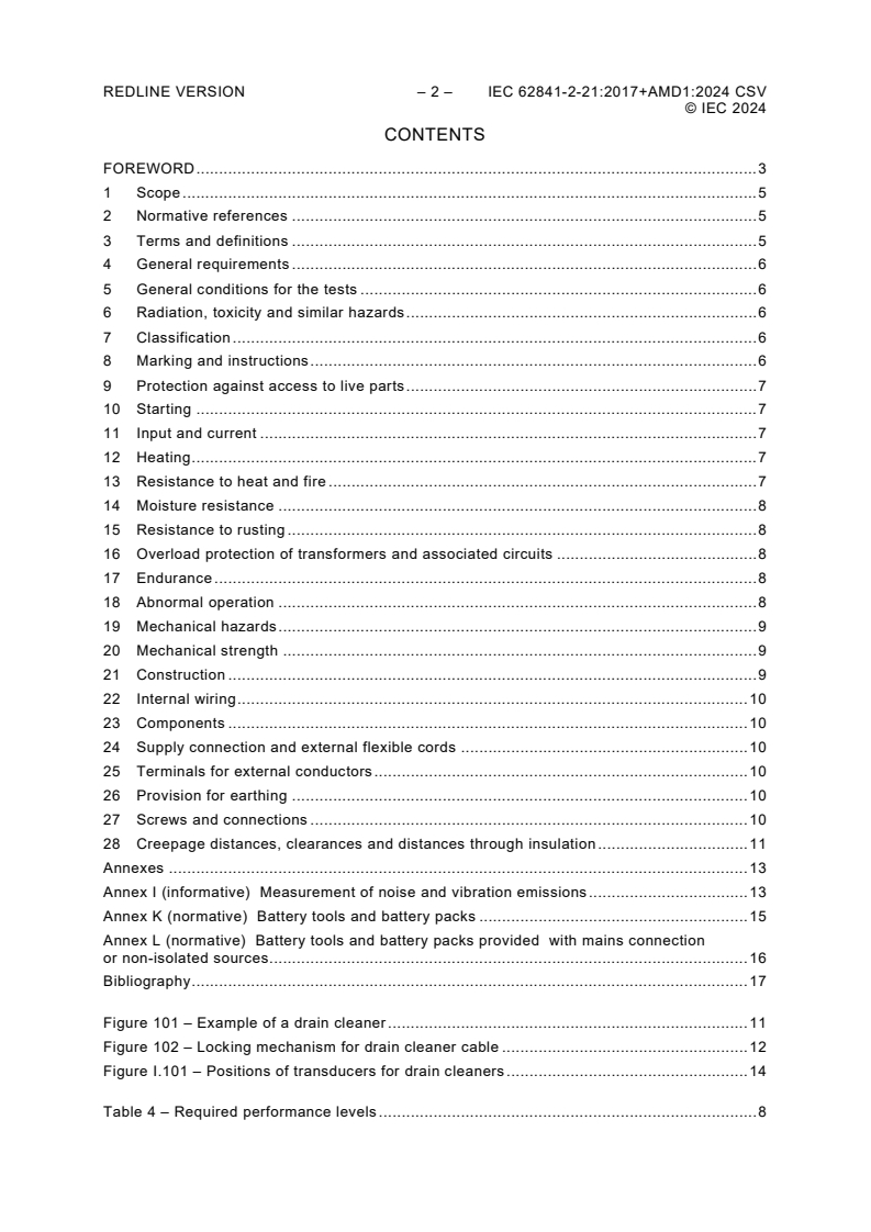 IEC 62841-2-21:2017 IEC 62841-2-21:2017+AMD1:2024 CSV - Electric motor-operated hand-held tools, transportable tools and lawn and garden machinery - Safety - Part 2-21: Particular requirements for hand-held drain cleaners
Released:20. 12. 2024 - Page 4 preview