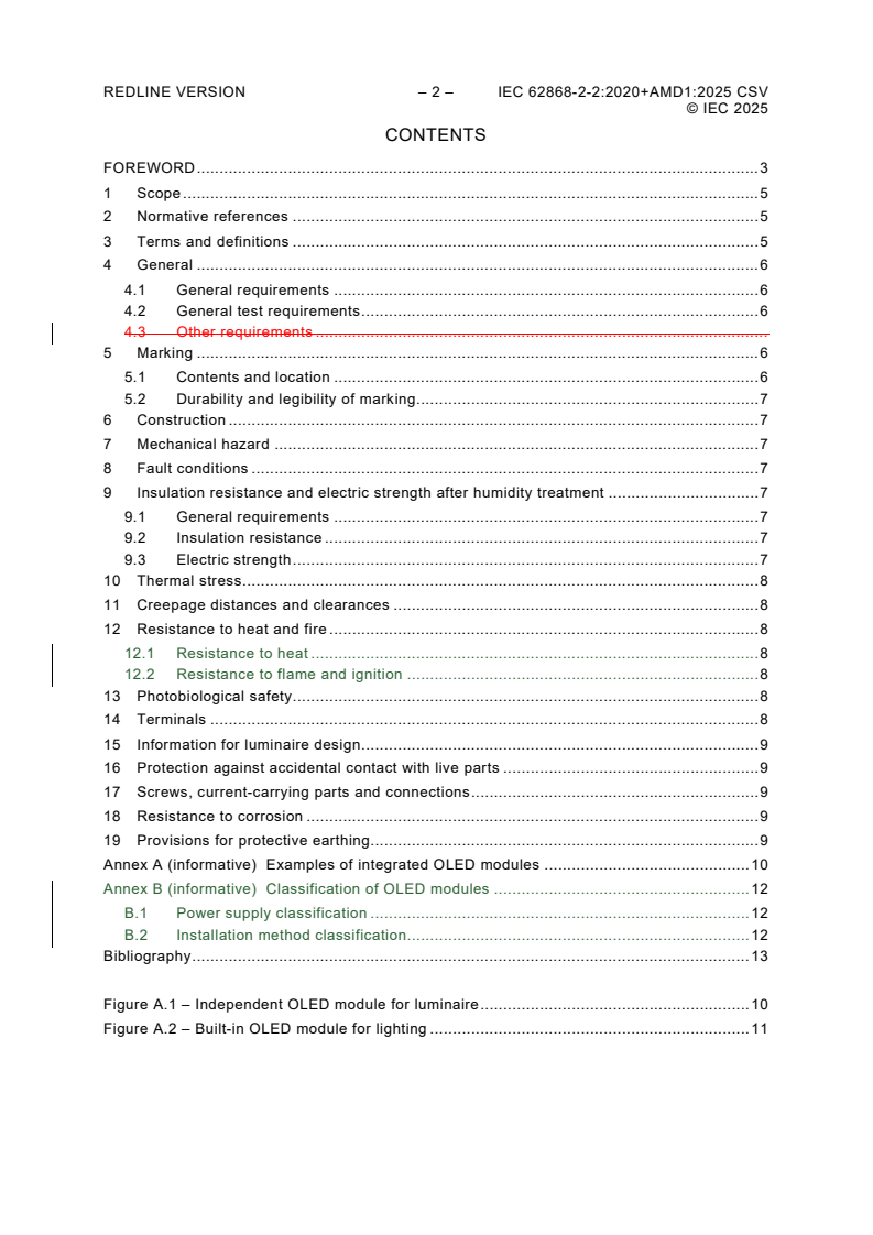 IEC 62868-2-2:2020 IEC 62868-2-2:2020+AMD1:2025 CSV - Organic light emitting diode (OLED) light sources for general lighting - Safety - Part 2-2: Particular requirements - Integrated OLED modules
Released:14. 05. 2025
Isbn:9782832704400 - Page 3 preview