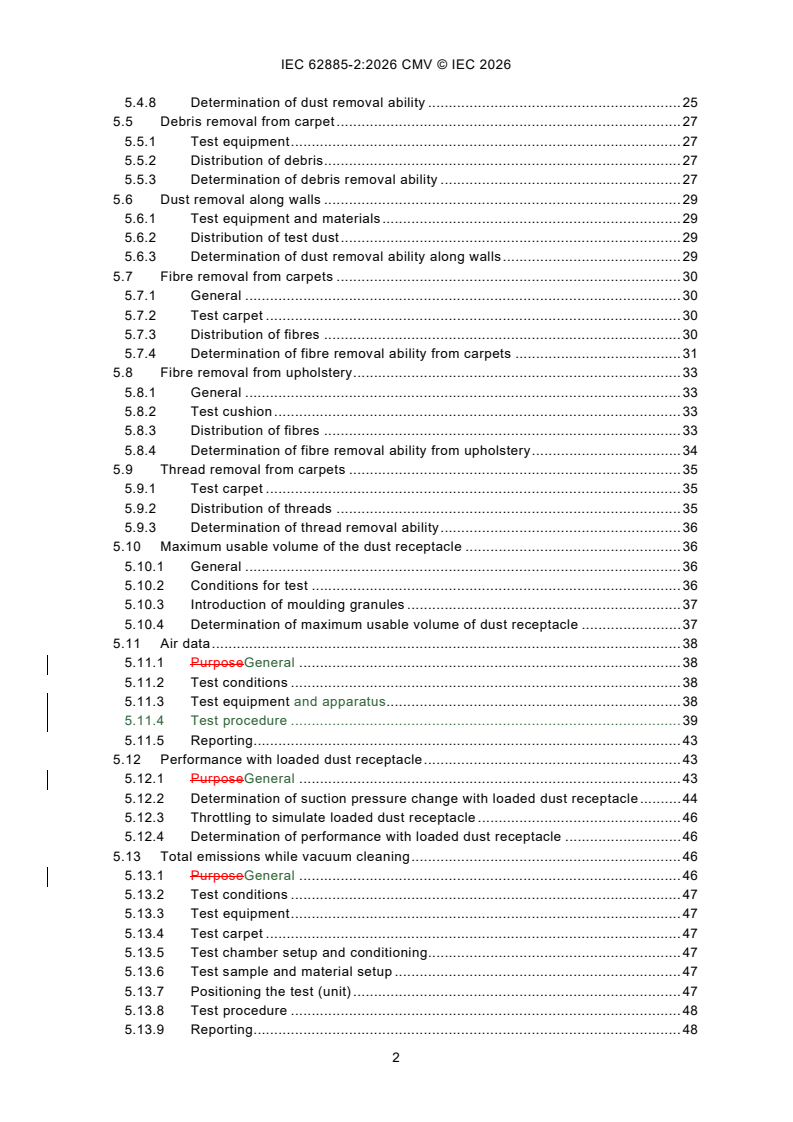 IEC 62885-2:2026 REDLINE IEC 62885-2:2026 CMV - Surface cleaning appliances - Part 2: Dry vacuum cleaners for household or similar use - Methods for measuring the performance - Page 4 preview