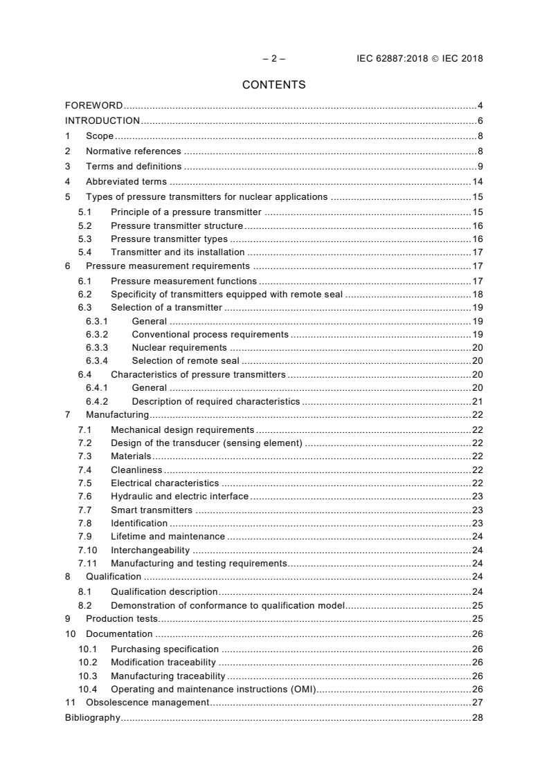 IEC 62887:2018 IEC 62887:2018 - Nuclear power plants - Instrumentation systems important to safety - Pressure transmitters: Characteristics and test methods
Released:5/16/2018 - Page 4 preview