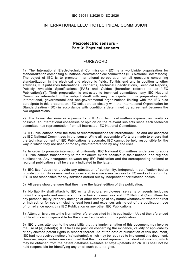 IEC 63041-3:2026 IEC 63041-3:2026 - Piezoelectric sensors - Part 3: Physical sensors - Page 4 preview