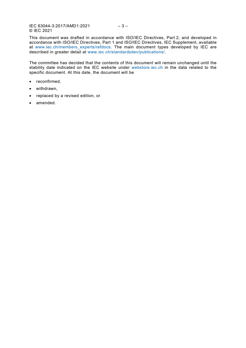 IEC 63044-3:2017/AMD1:2021 IEC 63044-3:2017/AMD1:2021 - Amendment 1 - Home and building electronic systems (HBES) and building automation and control systems (BACS) - Part 3: Electrical safety requirements/4/2021 - Page 4 preview