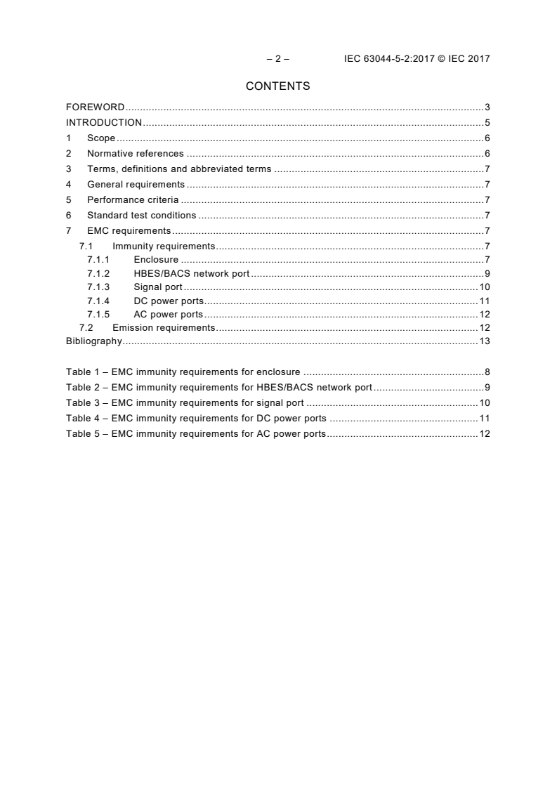 IEC 63044-5-2:2017 IEC 63044-5-2:2017 - Home and Building Electronic Systems (HBES) and Building Automation and Control Systems (BACS) - Part 5-2: EMC requirements for HBES/BACS used in residential, commercial and light-industrial environments
Released:1/27/2017 - Page 4 preview