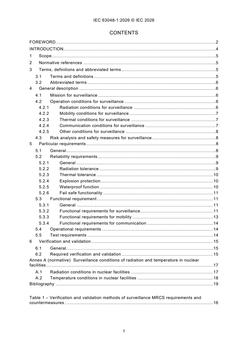 IEC 63048-1:2026 IEC 63048-1:2026 - Mobile remotely controlled systems (MRCSs) for nuclear and radiological applications - Part 1: Particular requirements for ground surveillance - Page 3 preview