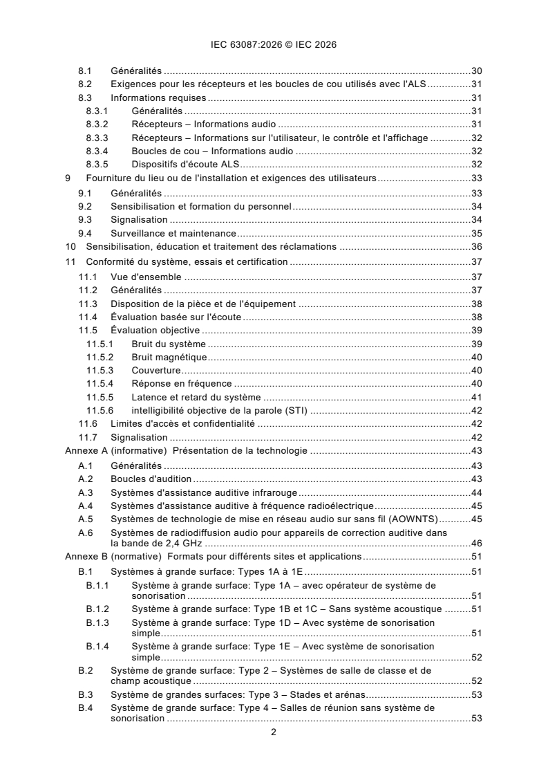 IEC 63087:2026 iec63087{ed1.0}fr - Dispositifs et systèmes d'aide à l'audition pour l'assistance à l'autonomie à domicile - Page 4 preview