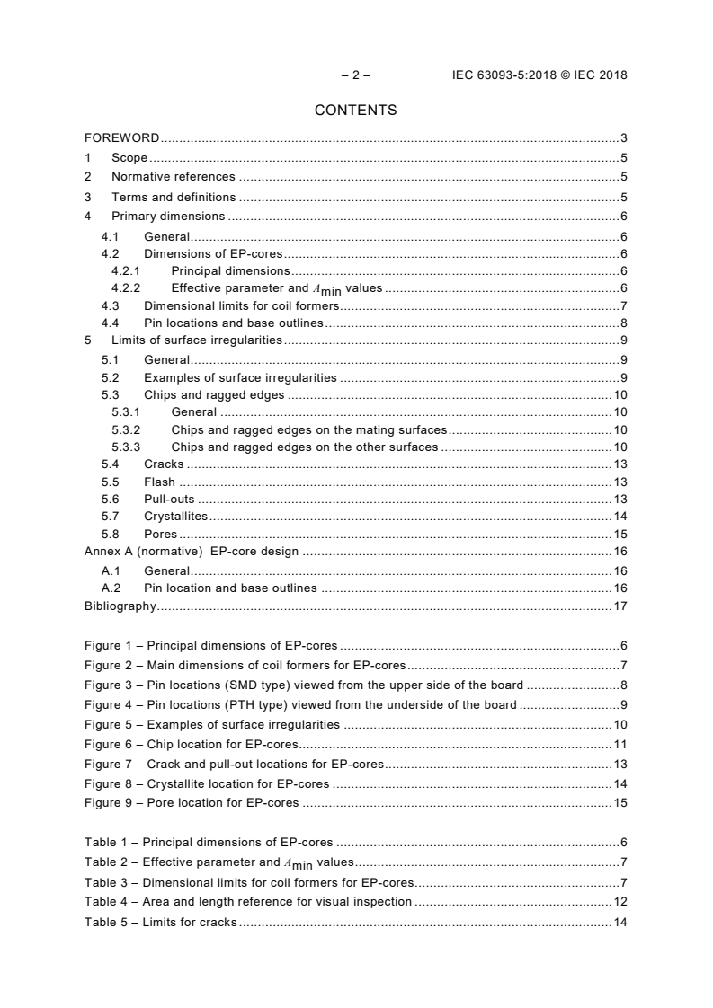 IEC 63093-5:2018 IEC 63093-5:2018 - Ferrite cores - Guidelines on dimensions and the limits of surface irregularities - Part 5: EP-cores and associated parts for use in inductors and transformers
Released:6/27/2018 - Page 4 preview