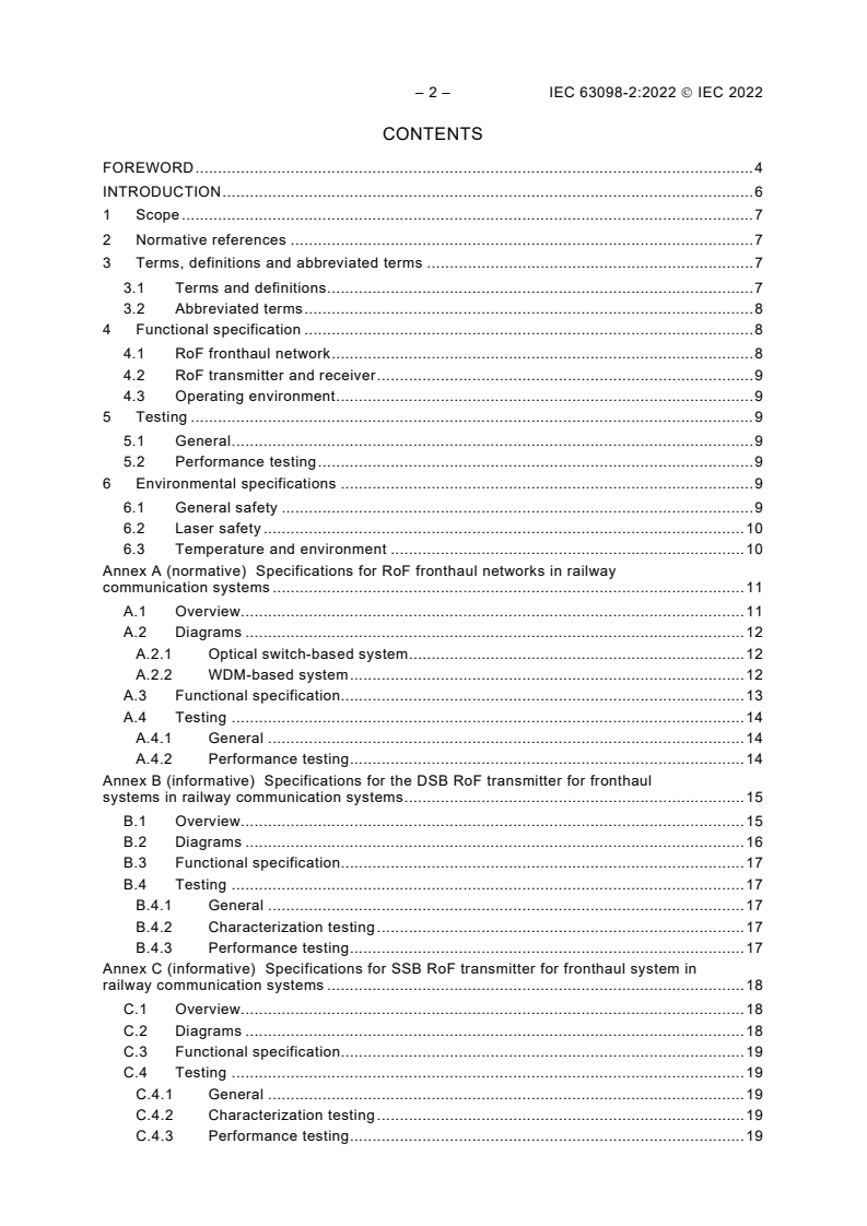 IEC 63098-2:2022 IEC 63098-2:2022 - Transmitting and receiving equipment for radiocommunication - Radio-over-fibre technologies and their performance standard - Part 2: Radio-over-fibre-based fronthaul network for railway communication systems
Released:12/7/2022 - Page 4 preview