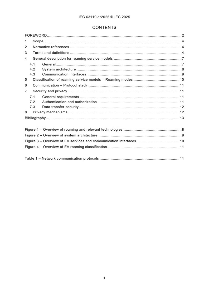 IEC 63119-1:2025 IEC 63119-1:2025 - Information exchange for electric vehicle charging roaming service - Part 1: General/8/2025 - Page 3 preview