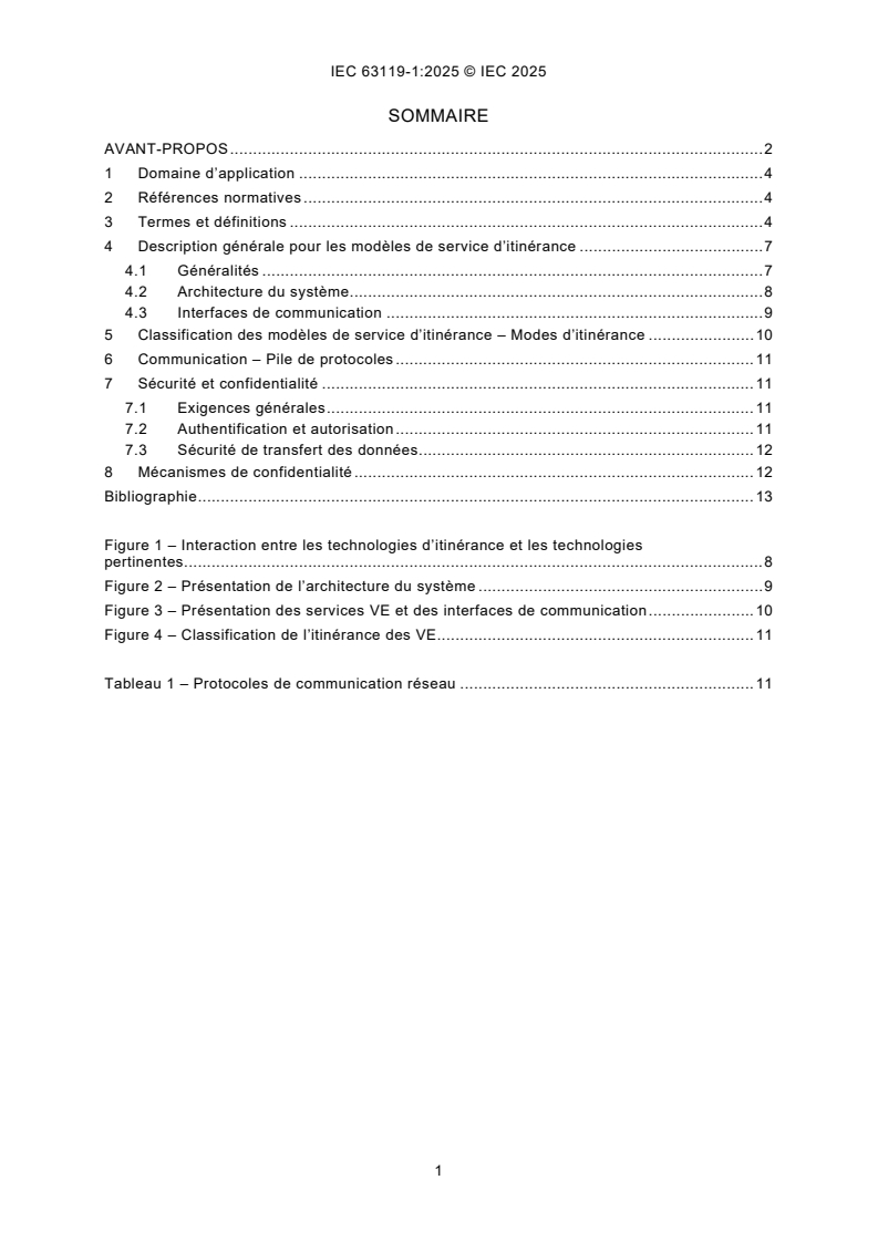 IEC 63119-1:2025 IEC 63119-1:2025 - Échange d'informations pour le service d'itinérance de la recharge des véhicules électriques - Partie 1: Généralités/8/2025 - Page 3 preview