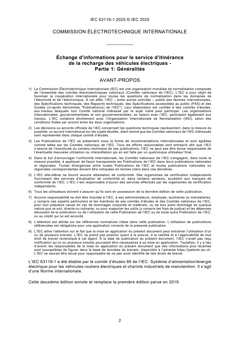 IEC 63119-1:2025 IEC 63119-1:2025 - Échange d'informations pour le service d'itinérance de la recharge des véhicules électriques - Partie 1: Généralités/8/2025 - Page 4 preview