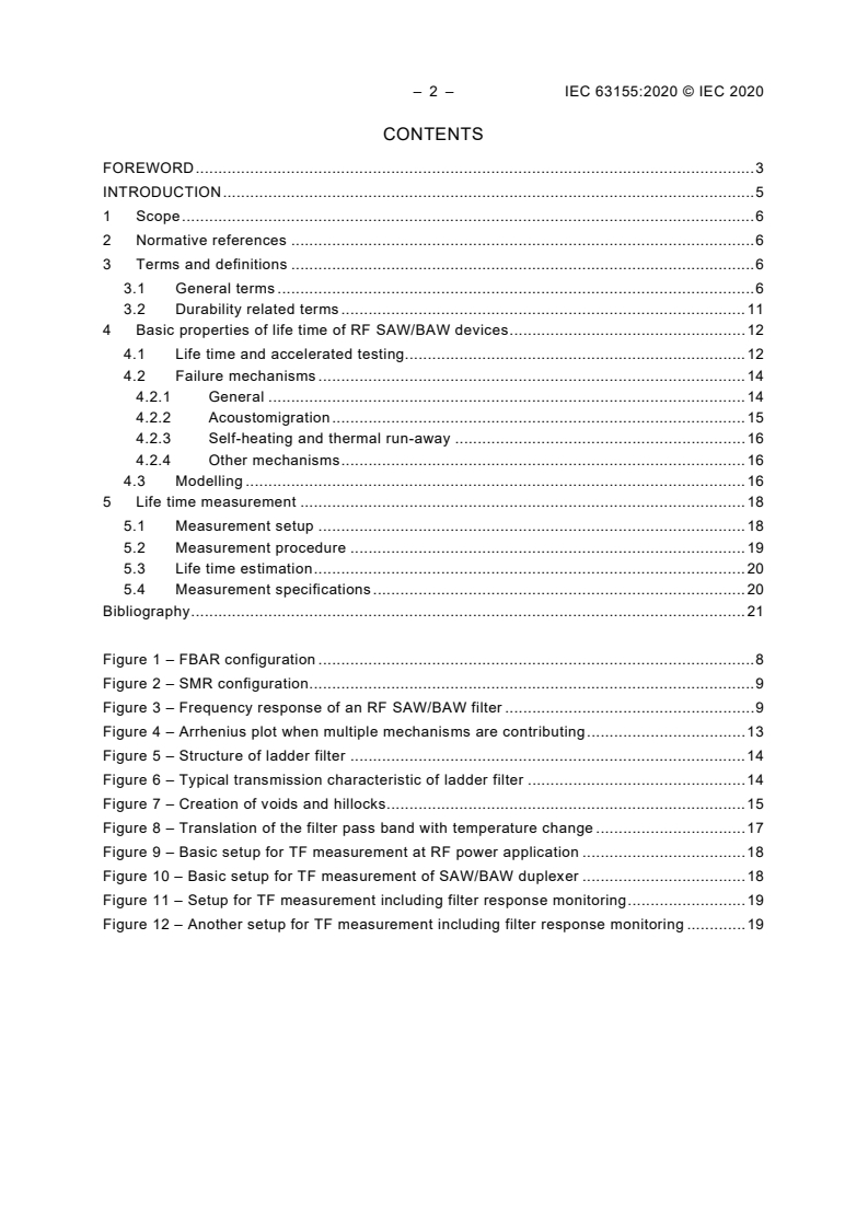 IEC 63155:2020 IEC 63155:2020 - Guidelines for the measurement method of power durability for surface acoustic wave (SAW) and bulk acoustic wave (BAW) devices in radio frequency (RF) applications
Released:4/24/2020 - Page 4 preview