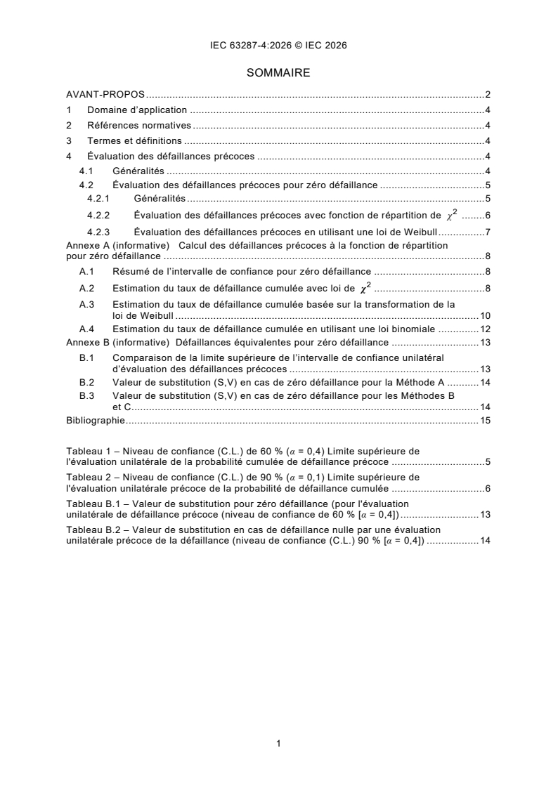 IEC 63287-4:2026 iec63287-4{ed1.0}fr - IEC 63287-4:2026 - Semiconductor devices - Guidelines for reliability qualification plans - Part 4: Early failure assessment - Page 3 preview